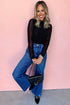 After Dark Glam Studded Mesh Mock Neck Long Sleeve Top
